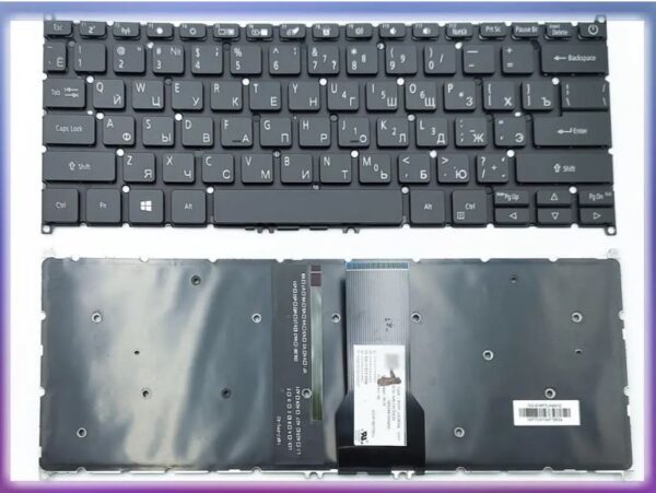 Клавиатура ACER Spin 5 SP513-51 SP513-52 SP513-53 SF314-32 58 51 52 с копкой вкл подсветкой рус англ